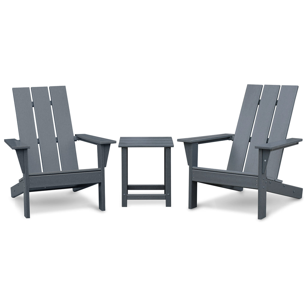 Adirondack Chair Lounger, Patio Chair HDPE Recliner Weather Resistant, Fire Pit Seating High Back for Outdoor, Backyard, Garden, Deck, Lawn, Gray