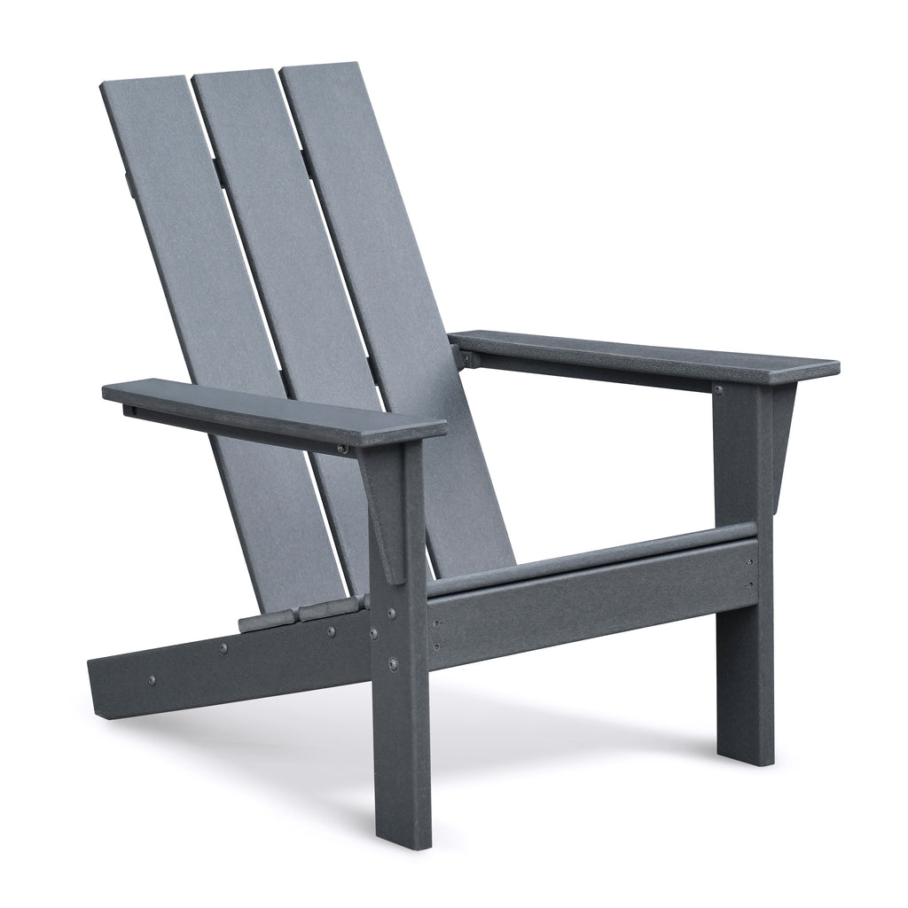 Adirondack Chair Lounger, Patio Chair HDPE Recliner Weather Resistant, Fire Pit Seating High Back for Outdoor, Backyard, Garden, Deck, Lawn, Gray