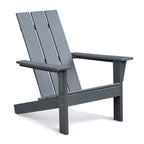 Adirondack Chair Lounger, Patio Chair HDPE Recliner Weather Resistant, Fire Pit Seating High Back for Outdoor, Backyard, Garden, Deck, Lawn, Gray