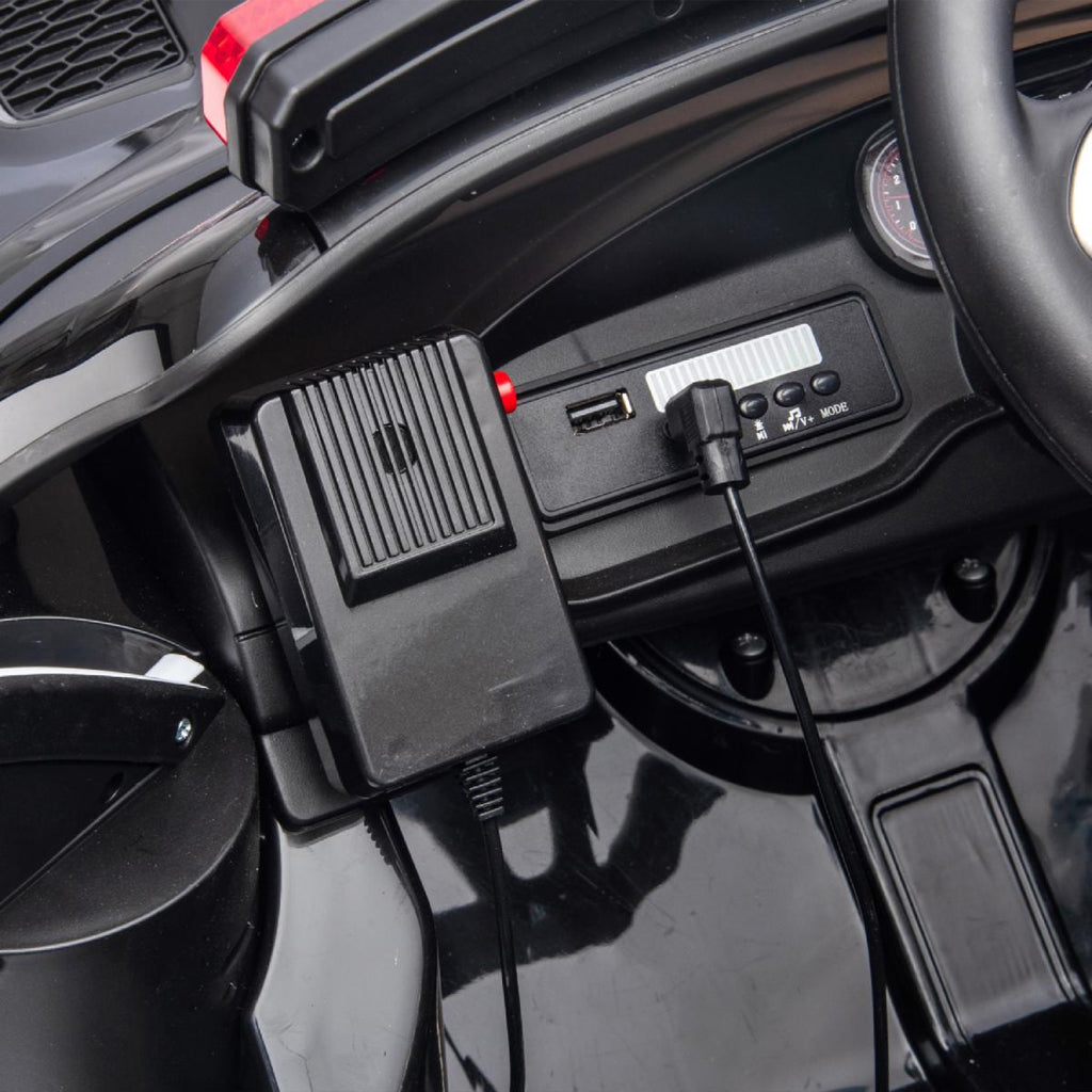 12V Kids Ride On Police Car w/Parents Remote Control / Battery Powered Electric Truck Car w/Bluetooth, Siren, Music, LED, 3 Speeds, USB, MP3, Spring Suspension