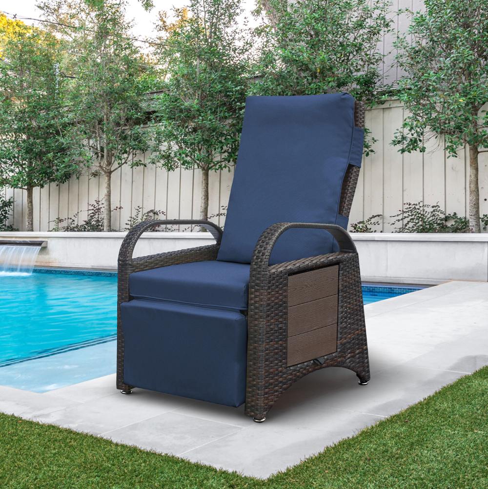 Dropship Outdoor Patio Rattan Wicker Swivel Recliner Chair; Adjustable Reclining  Chair 360° Rotating With Water Resistant Cushions to Sell Online at a Lower  Price