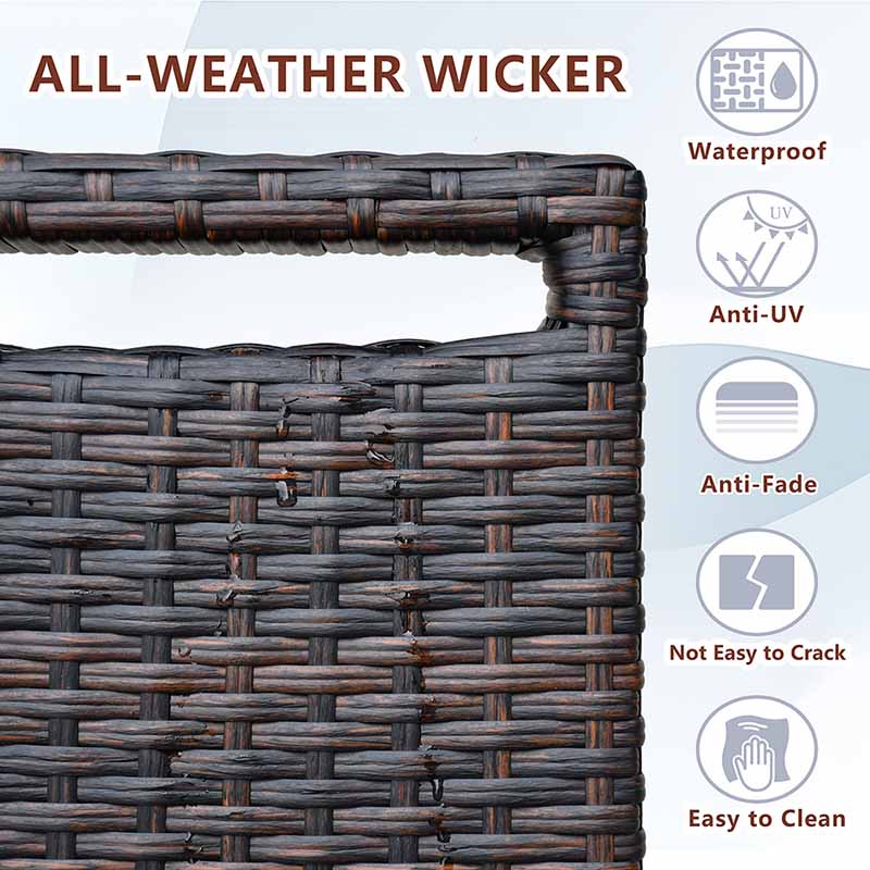 Arttoreal Outdoor Wicker Recliner / Rattan Sofa Recliner / Aluminum Frame Recliner Chair / Patio Furniture Single Armchair with Cushion