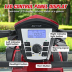 Electric Powered Folding Mobility Scooters with Front/Rear Basket, Cup Holders, LED Display