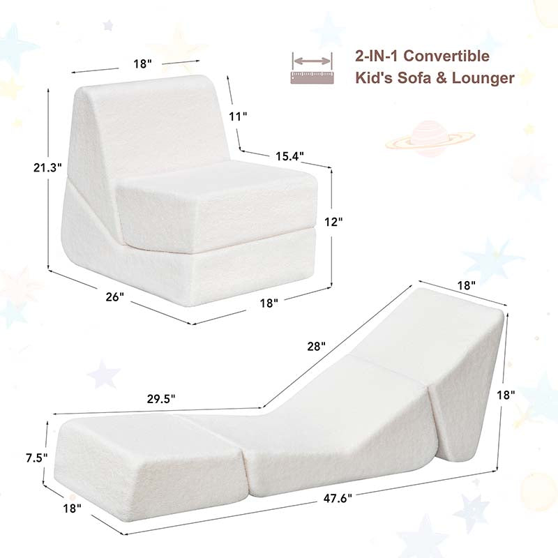 【Clearance Sale】2 in 1 Folding Sofa Chair for Kids, Convertible Sofa to Lounger for Girls and Boys