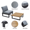 Arttoreal Aluminum Patio 7 PCS Conversation Set / 5Pcs Sectional Sofa Chairs with 2 Coffee Tables