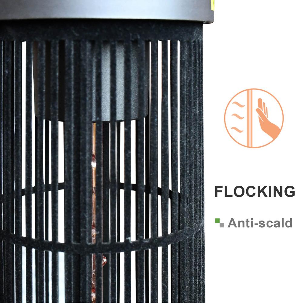 Electric Tower Space Heater with Touch Switch / Standing 1200W Infrared Patio Heater / Indoor Outdoor Portable Heater