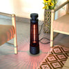 Electric Tower Space Heater with Touch Switch / Standing 1200W Infrared Patio Heater / Indoor Outdoor Portable Heater