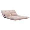 Convertible Floor Lazy Sofa Chair / Folding Upholstered Sofa Bed / Adjustable Futon Sofa Couch with Two Pillows
