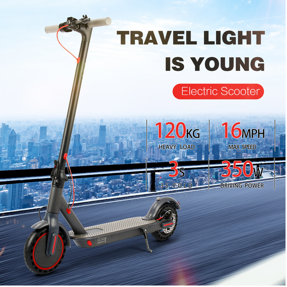 Foldable Electric Scooter for Adult / Max 16Mph and 16 Mile Long Range Off Road Sports Scooter / 36V 350W Motor Dual Disc Brakes Scooter