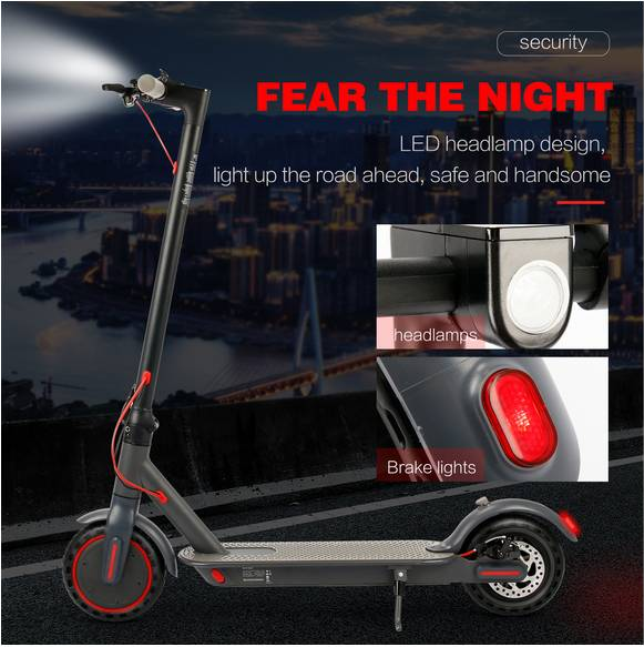 Foldable Electric Scooter for Adult / Max 16Mph and 16 Mile Long Range Off Road Sports Scooter / 36V 350W Motor Dual Disc Brakes Scooter
