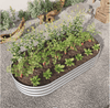 Outdoor Raised Garden Bed/Planter Raised Garden Boxes/ Oval Large Metal Raised Planter Bed for for Plants, Vegetables and Flowers, Silver