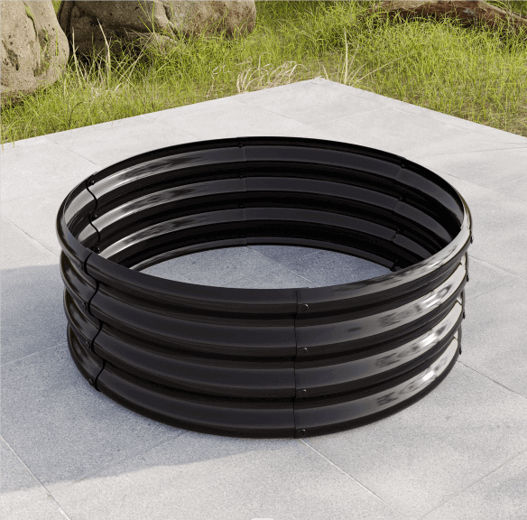 Arttoreal Round Galvanized Raised Garedn Bed/Metal Outdoor Garden Raised Planter Box/Patio Planter Raised Beds for Flowers, Herbs and Fruits