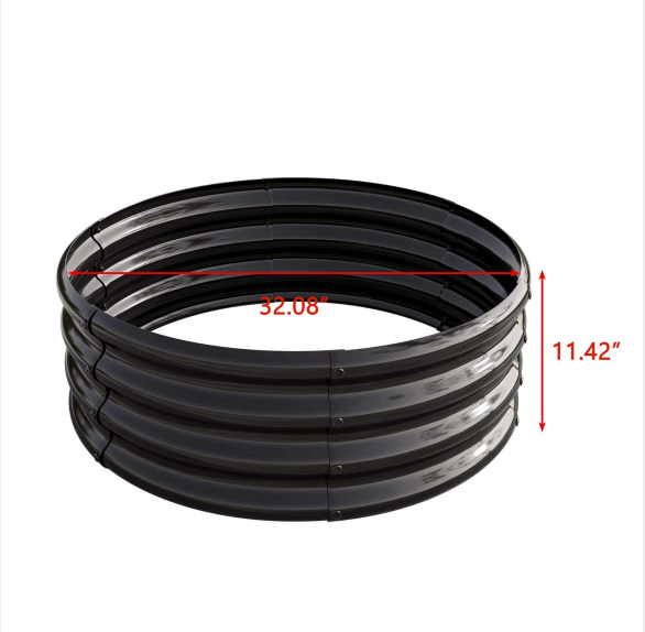 Arttoreal Round Galvanized Raised Garedn Bed/Metal Outdoor Garden Raised Planter Box/Patio Planter Raised Beds for Flowers, Herbs and Fruits