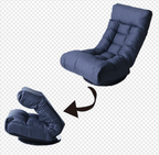 Arttoreal 360-Degree Swivel Floor Chair Reclining Chair/Folding Chair Single Lazy Sofa Tatami Adjustable Chair for Balcony Bedroom Living Room