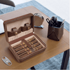 Cigar Travel Humidor / Portable Briefcase Wrapper Cedar Wood Leather Cigar Case