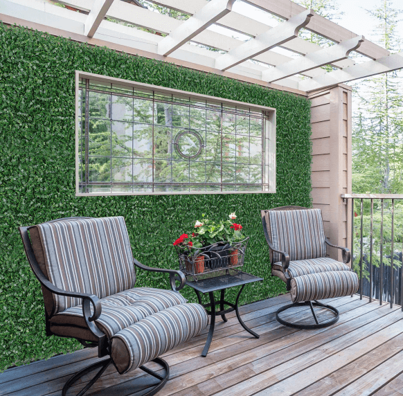 Green Garden Wall Mat With Flowers / Artificial Boxwood Panels/Boxwood Hedge