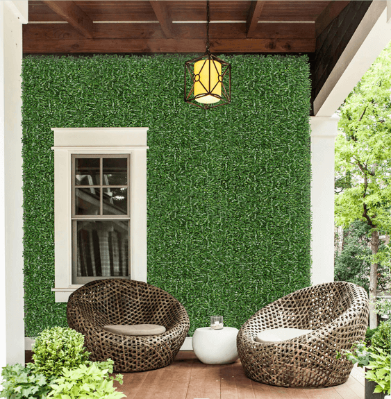Green Garden Wall Mat With Flowers / Artificial Boxwood Panels/Boxwood Hedge