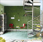 Green Garden Wall Mat With Flowers / Artificial Boxwood Panels/Boxwood Hedge