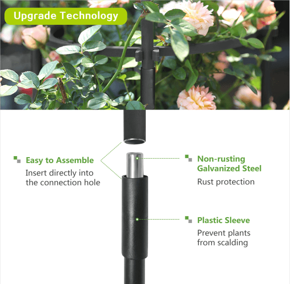 Outdoor Garden Obelisk Trellis for Climbing Plants and Flowers Stands/Plant Support Black Lightweight Plant Tower