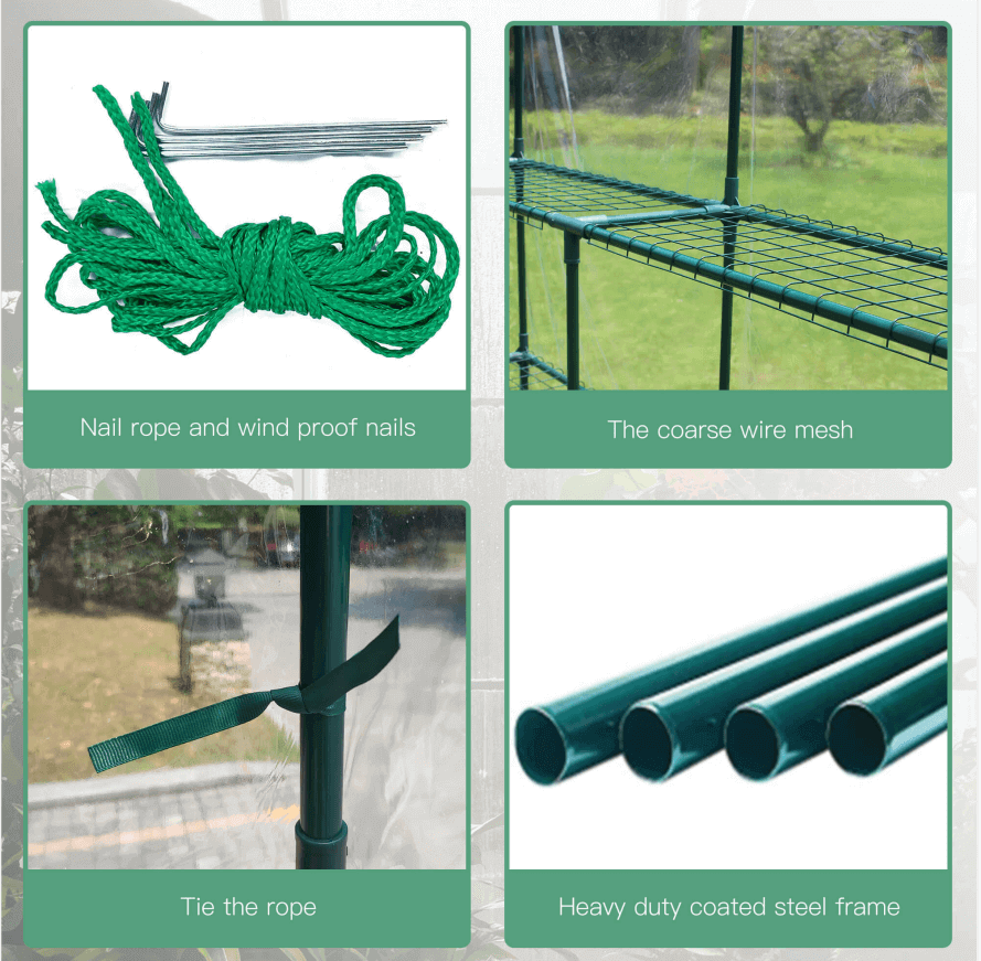 Arttoreal Walk-In Garden Greenhouse/Outdoor 56" x 56" x 76" Green House with 2 Tiers 8 Shelves Roll-Up Door Gardening Rack