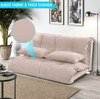 Convertible Floor Lazy Sofa Chair / Folding Upholstered Sofa Bed / Adjustable Futon Sofa Couch with Two Pillows