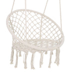 Hammock Chair Hanging Macrame Swing/Handmade Knitted Cotton Rope Hammock Swing Chair for Indoor Outdoor Garden Patio Deck, Beige
