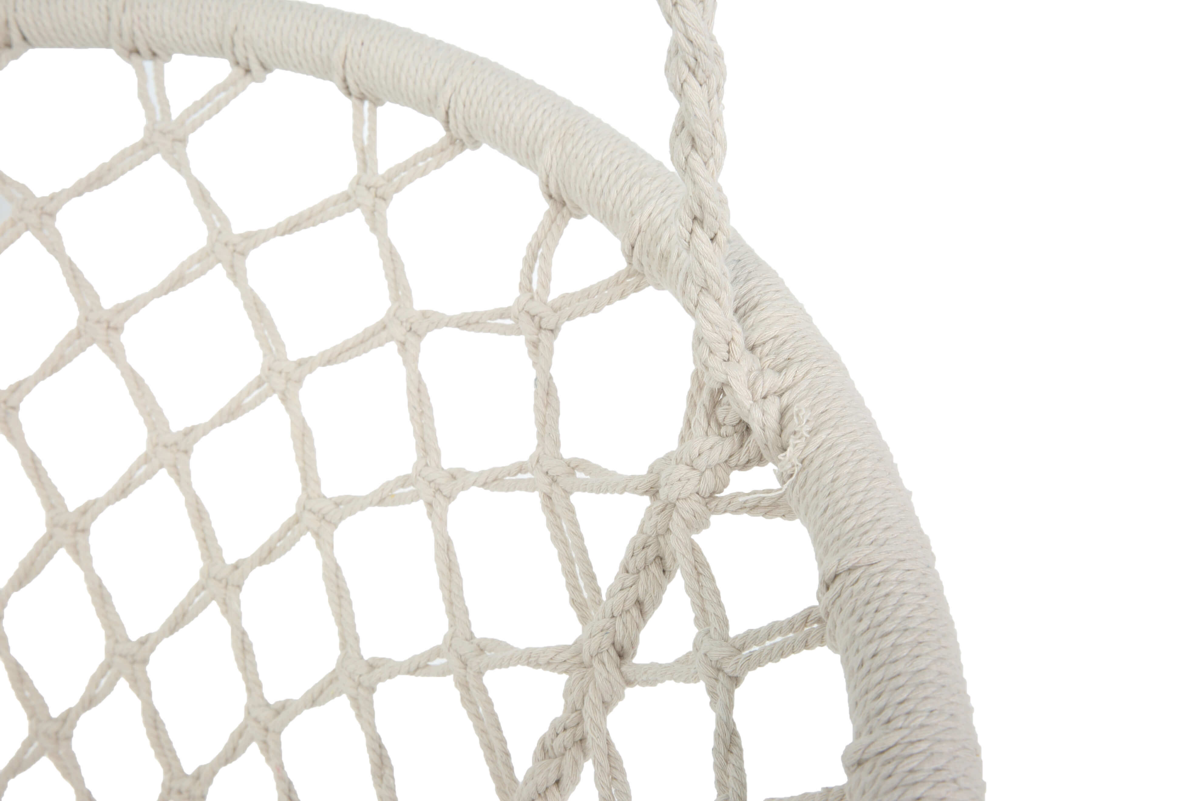 Hammock Chair Hanging Macrame Swing/Handmade Knitted Cotton Rope Hammock Swing Chair for Indoor Outdoor Garden Patio Deck, Beige