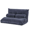 Convertible Floor Sofa Chair / Folding Upholstered Sofa Bed / Adjustable Lounge Couch with Two Pillows