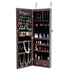 Jewelry Cabinet with Full Length Mirror / Fashion Simple Mirror Jewelry Armoire with LED Lights / Jewelry Storage Cabinet Wall/Door Mounted