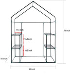 Arttoreal Walk-In Garden Greenhouse/Outdoor 56" x 56" x 76" Green House with 2 Tiers 8 Shelves Roll-Up Door Gardening Rack