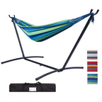 Arttoreal Double Hammock Bed with Space Saving Steel Stand/2 Person Freestanding Hammock with Carrying Bag for Garden Yard Outdoor 450lb Capacity