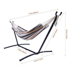 Arttoreal Double Hammock Bed with Space Saving Steel Stand/2 Person Freestanding Hammock with Carrying Bag for Garden Yard Outdoor 450lb Capacity