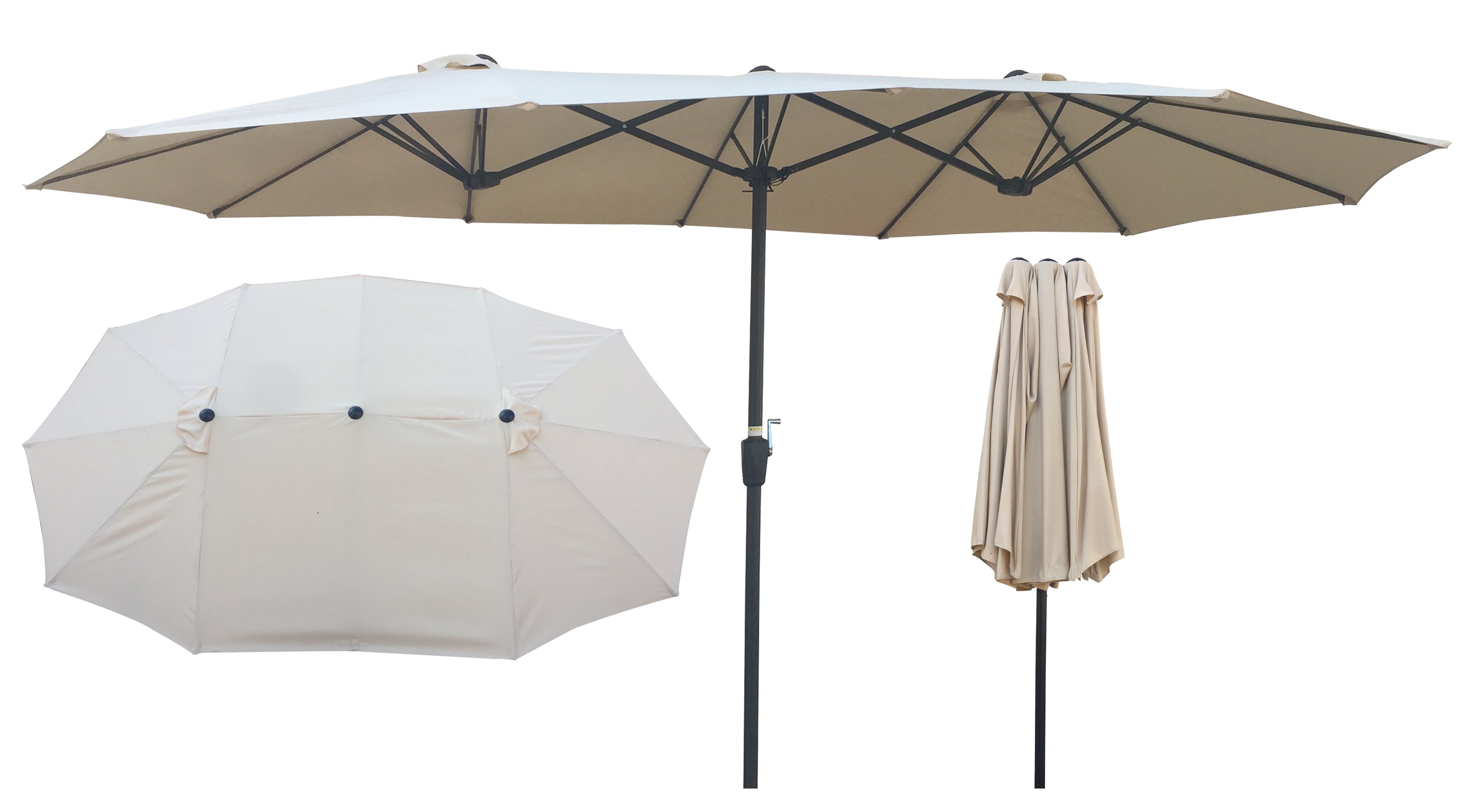 Outdoor Patio Shade Umbrella/ Double-Sided Market Extra Large Waterproof Twin Umbrellas