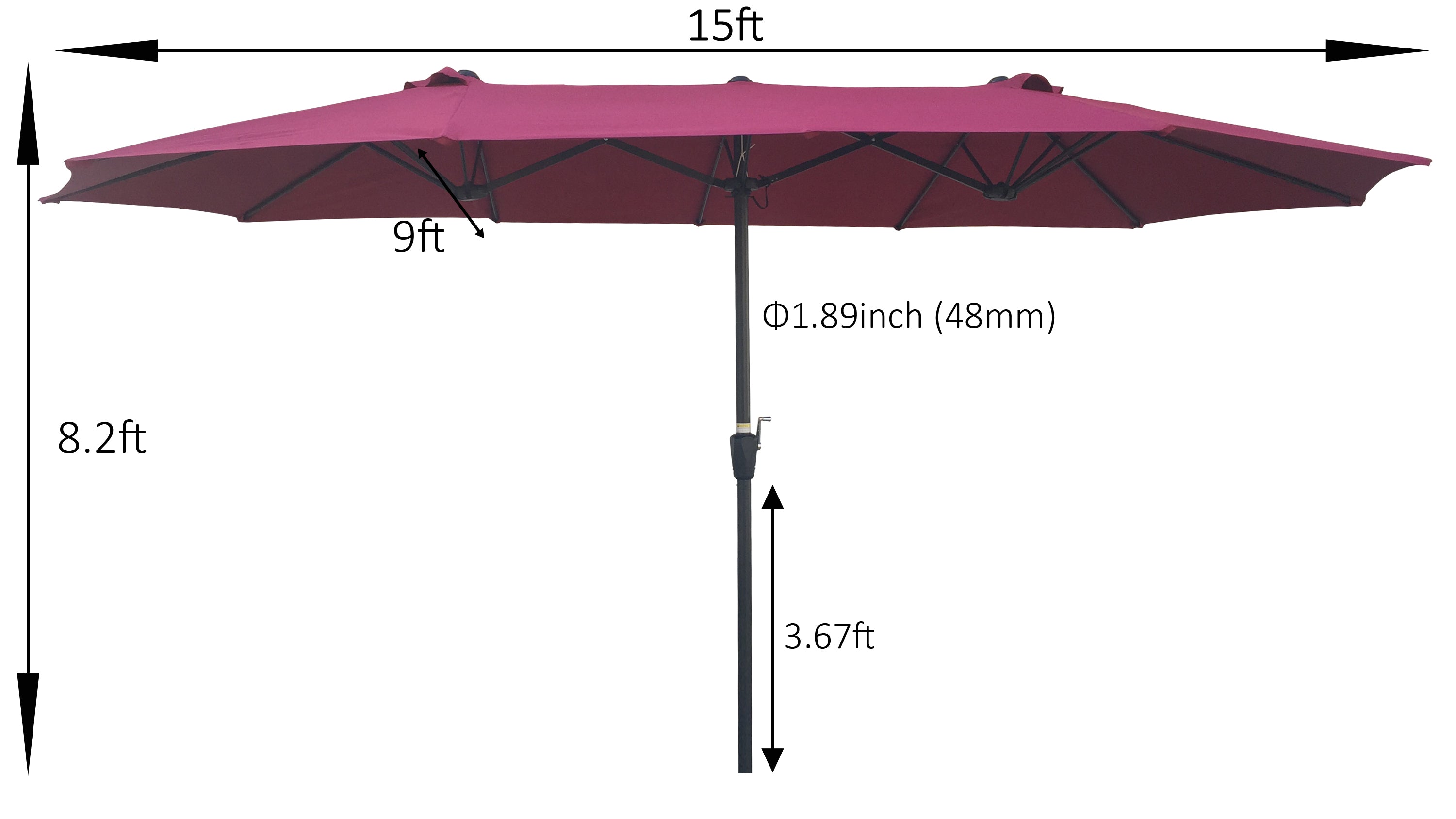 Outdoor Patio Shade Umbrella/ Double-Sided Market Extra Large Waterproof Twin Umbrellas