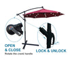 Outdoor Patio Umbrella Solar Powered LED Lighted / Sun Shade with UV & Water Fighting Material and a Sturdy Stand