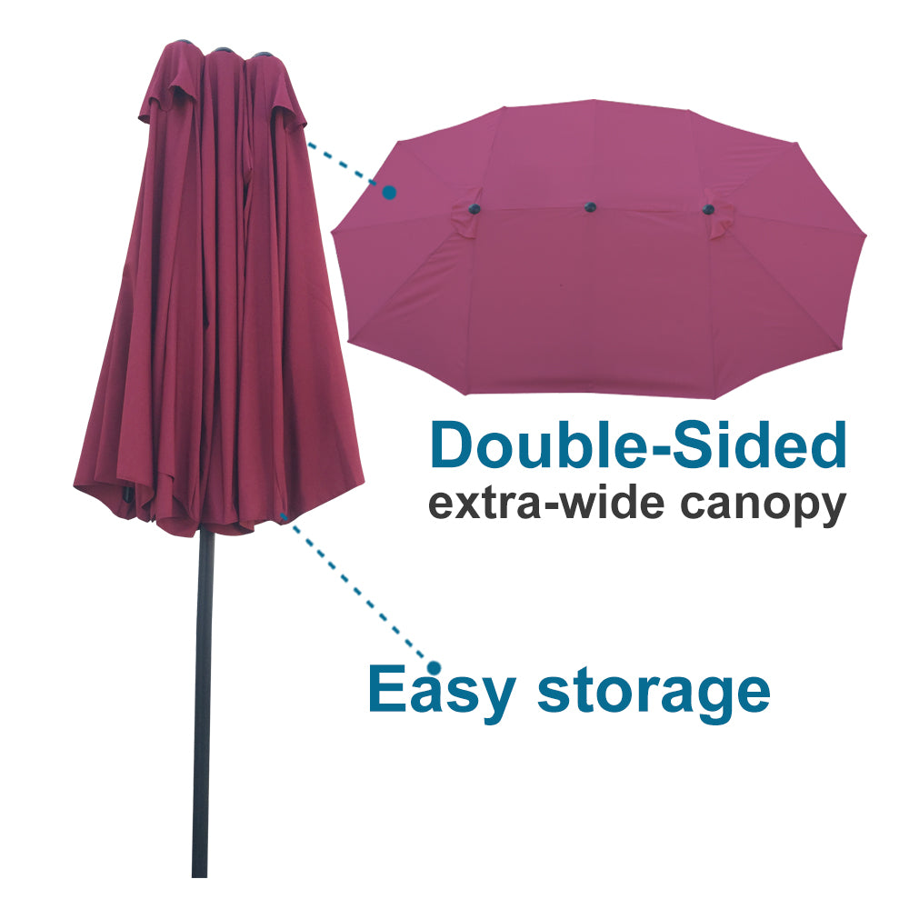Outdoor Patio Shade Umbrella/ Double-Sided Market Extra Large Waterproof Twin Umbrellas