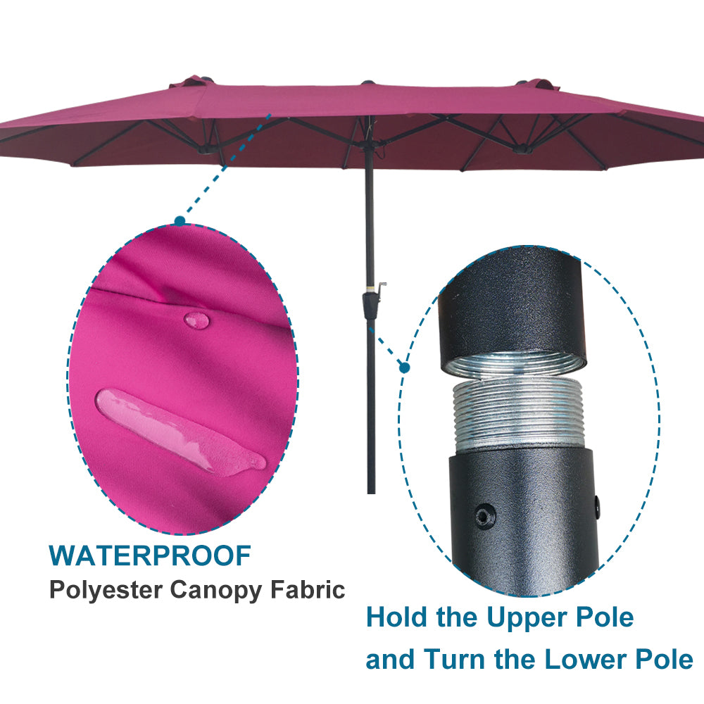 Outdoor Patio Shade Umbrella/ Double-Sided Market Extra Large Waterproof Twin Umbrellas