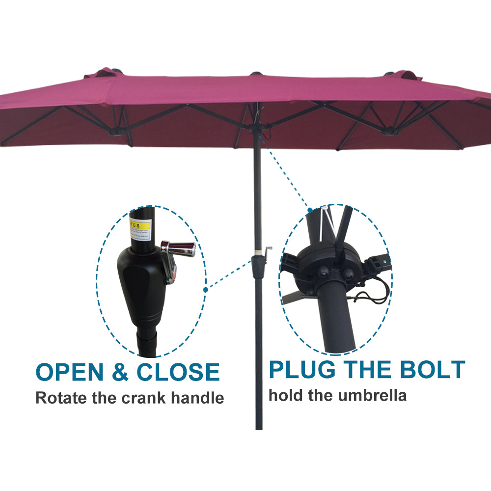 Outdoor Patio Shade Umbrella/ Double-Sided Market Extra Large Waterproof Twin Umbrellas