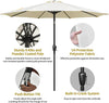 Outdoor Patio Shade Umbrella/Sun Shade with Button Tilt, Crank, 8 Sturdy Ribs and UV & Water Fighting Material