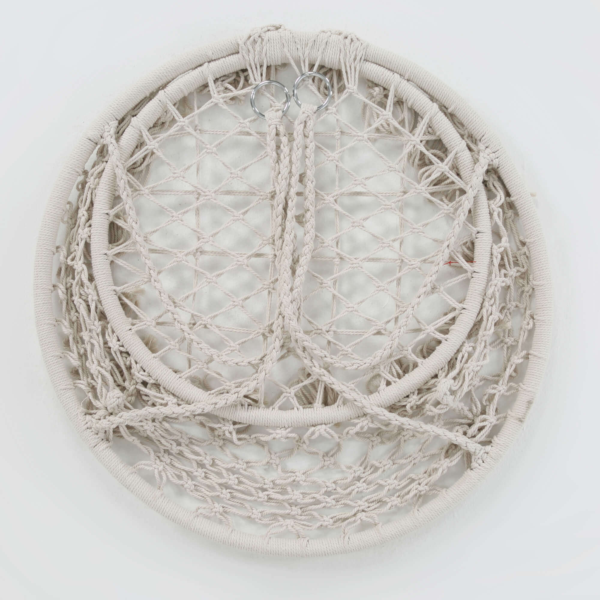 Hammock Chair Hanging Macrame Swing/Handmade Knitted Cotton Rope Hammock Swing Chair for Indoor Outdoor Garden Patio Deck, Beige