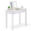 Makeup Vanity Table with Flip Top Mirror and 2 Drawers/Vanity Set with 3 Removable Jewelry Storage Organizers,White