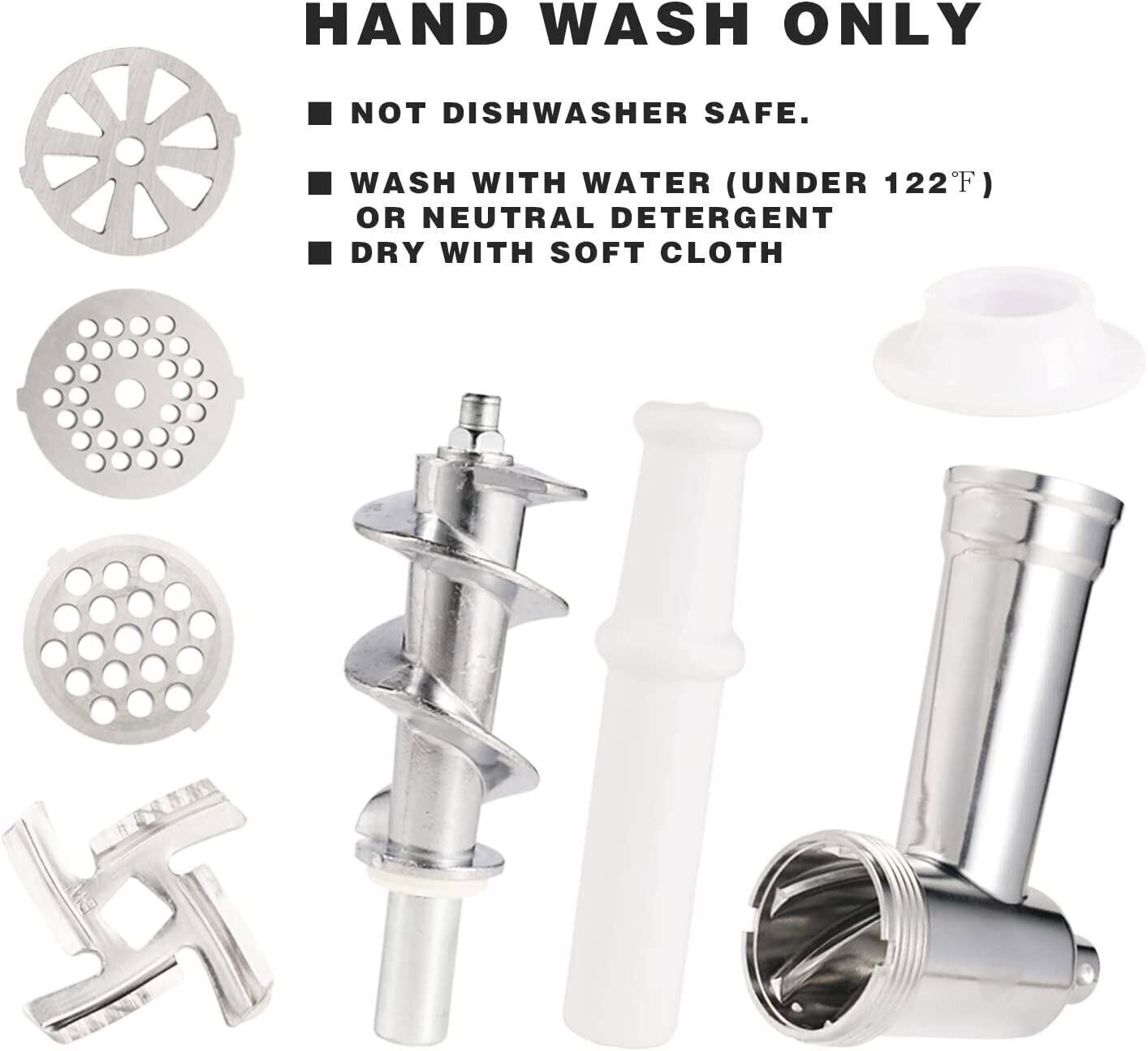 Electric Meat Grinder/Heavy Duty Meat Mincer/Food Grinder with Sausage & Kubbe Kit 3 Grinder Plates Suitable for Home Kitchen, White