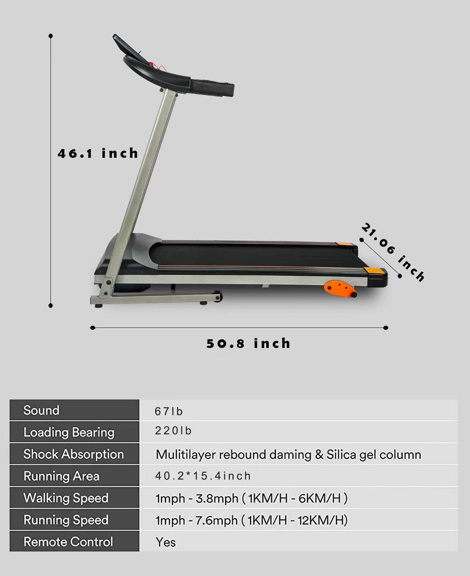 Electric Foldable Treadmill with LCD/Walking Running Machine/Cardio Exercise Machine Bluetooth Music Cup for Indoor Home Gym Exercise
