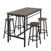 Bar Table and Chairs Set/Kitchen Counter Height Table Set with 4 Chairs/5 Pieces Dining Table Set Kitchen Breakfast Table, Rustic Brown