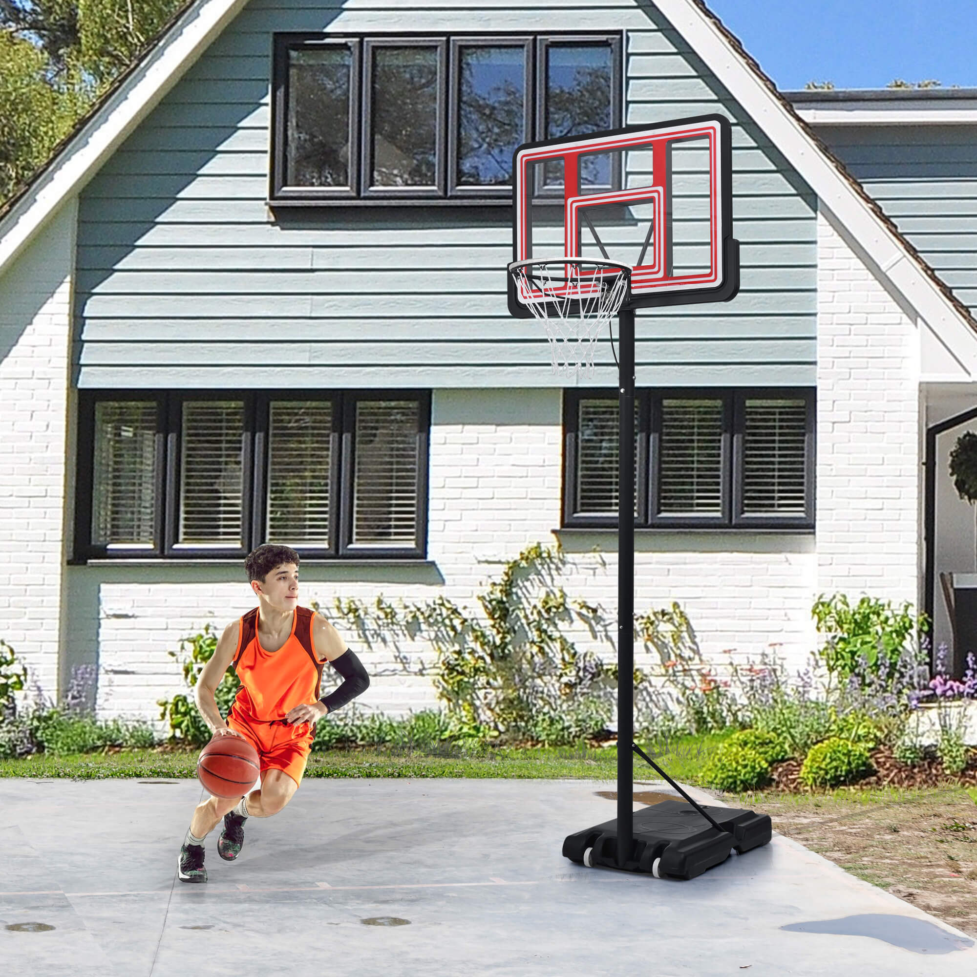 Portable Basketball Hoop Height Adjustment for Teens Adults LED Basketball Hoop Lights