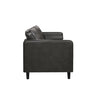 Tufted Leather Loveseat Sofa/Home Sofa High Elastic Foam Simple Modern 3 Seater Sofas, Dark grey