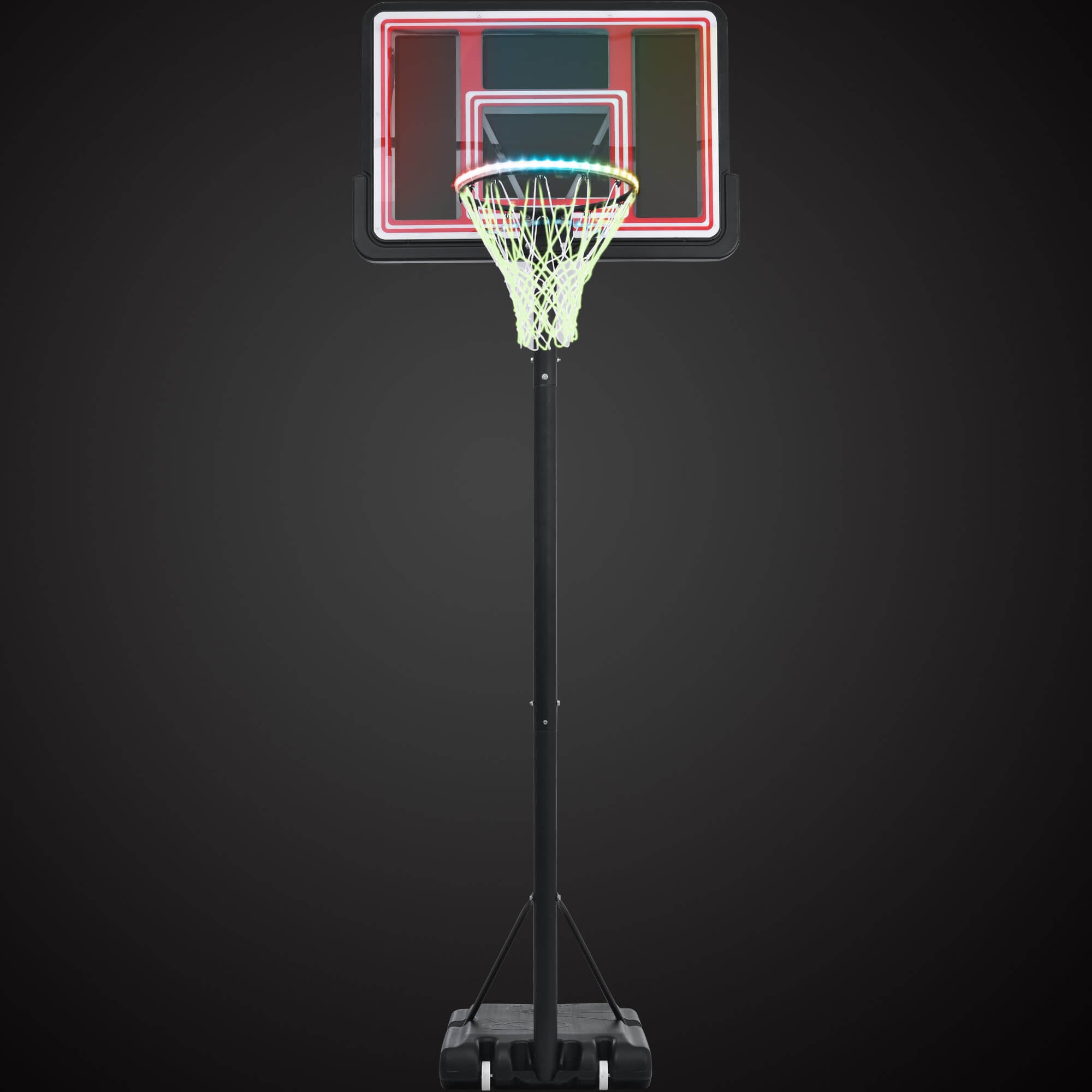 Portable Basketball Hoop Height Adjustment for Teens Adults LED Basketball Hoop Lights