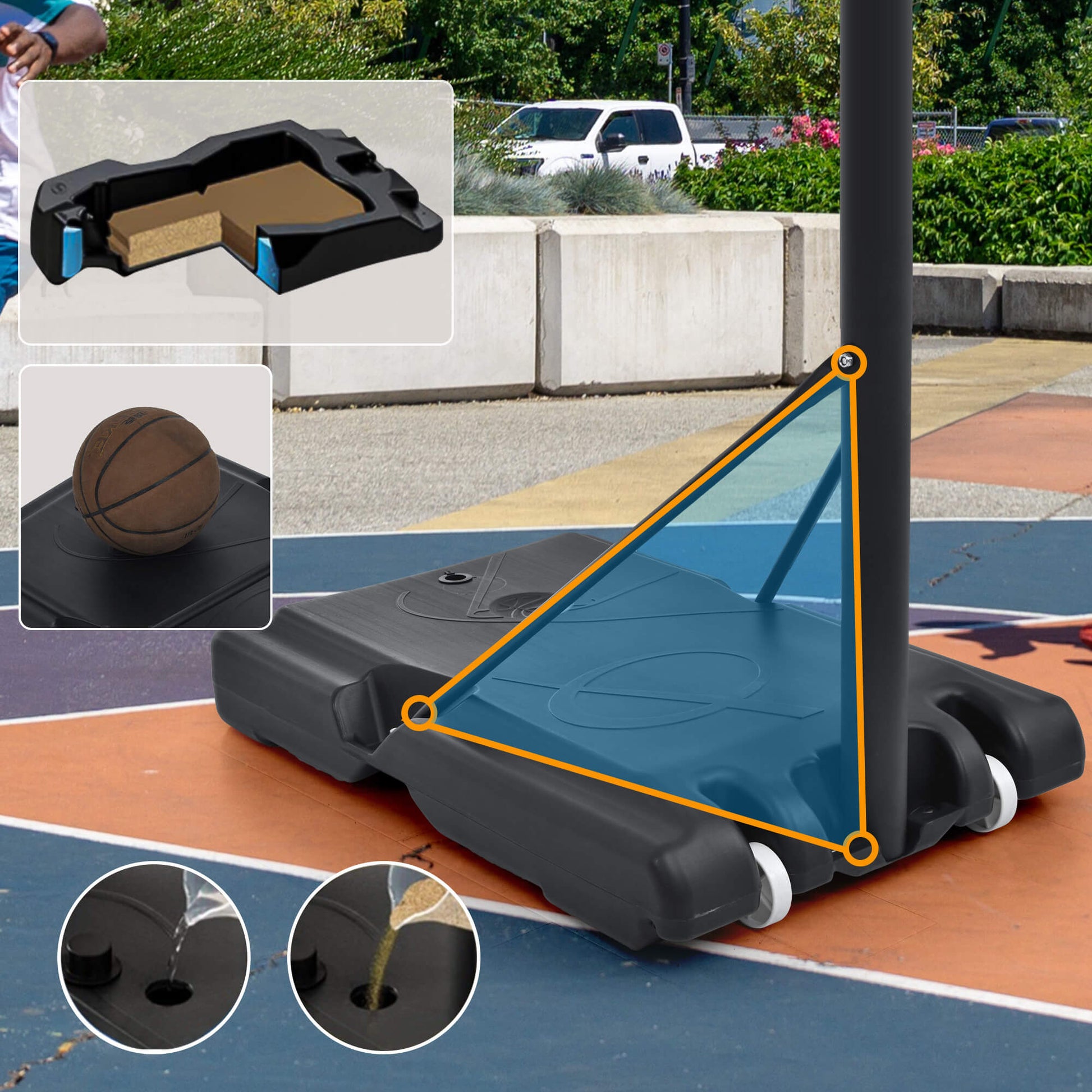 Portable Basketball Hoop Height Adjustment for Teens Adults LED Basketball Hoop Lights