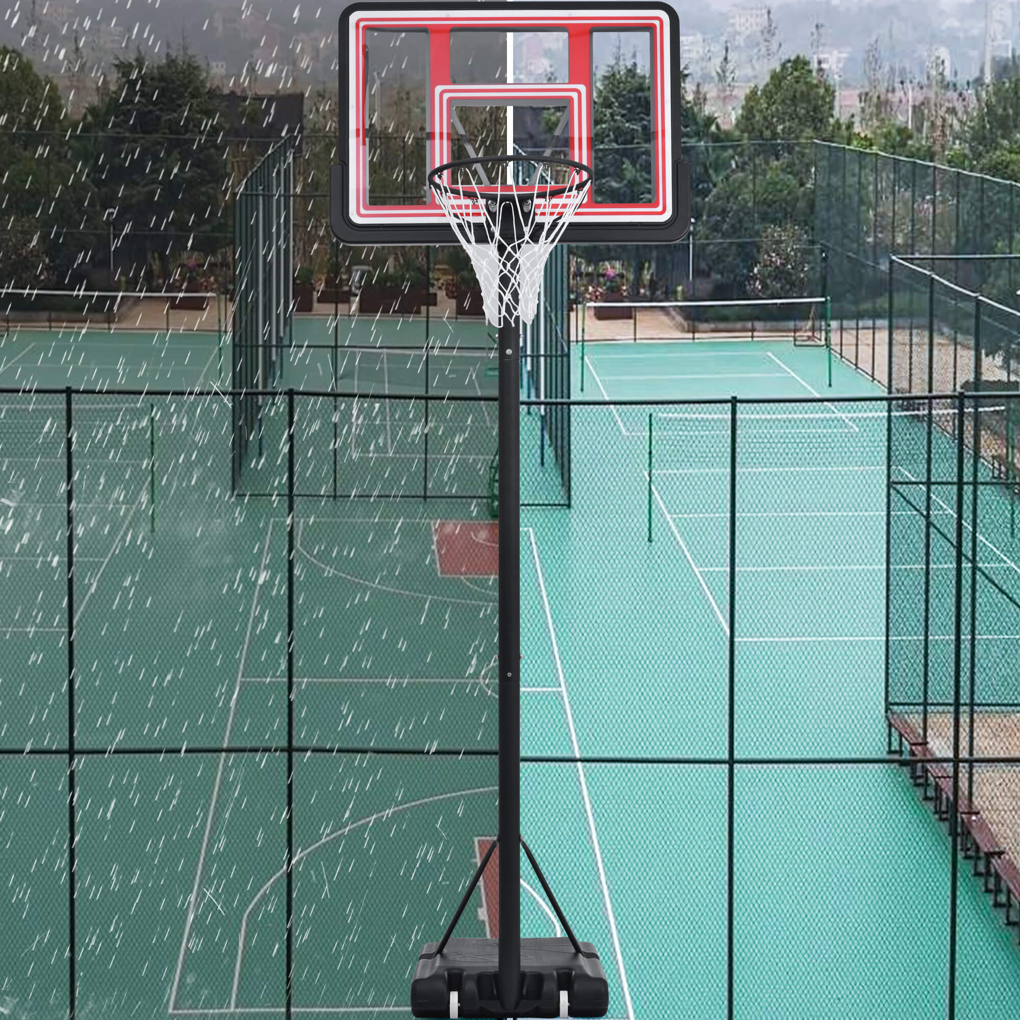 Portable Basketball Hoop Height Adjustment for Teens Adults LED Basketball Hoop Lights