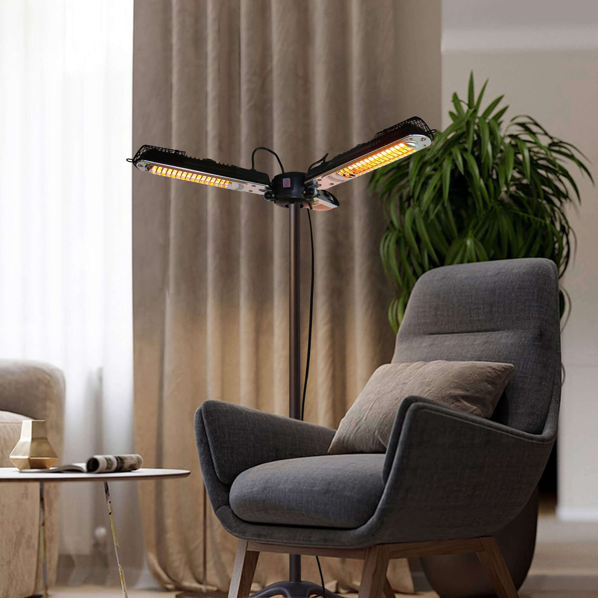 electric patio umbrella heater SUNHEAT Portable Propane with Drink Table, Golden Hammered Patio Heaters will expel winter coldness and send spring warmth to YOU and YOUR FAMILIES Electric Patio Umbrella Heater Umbrella